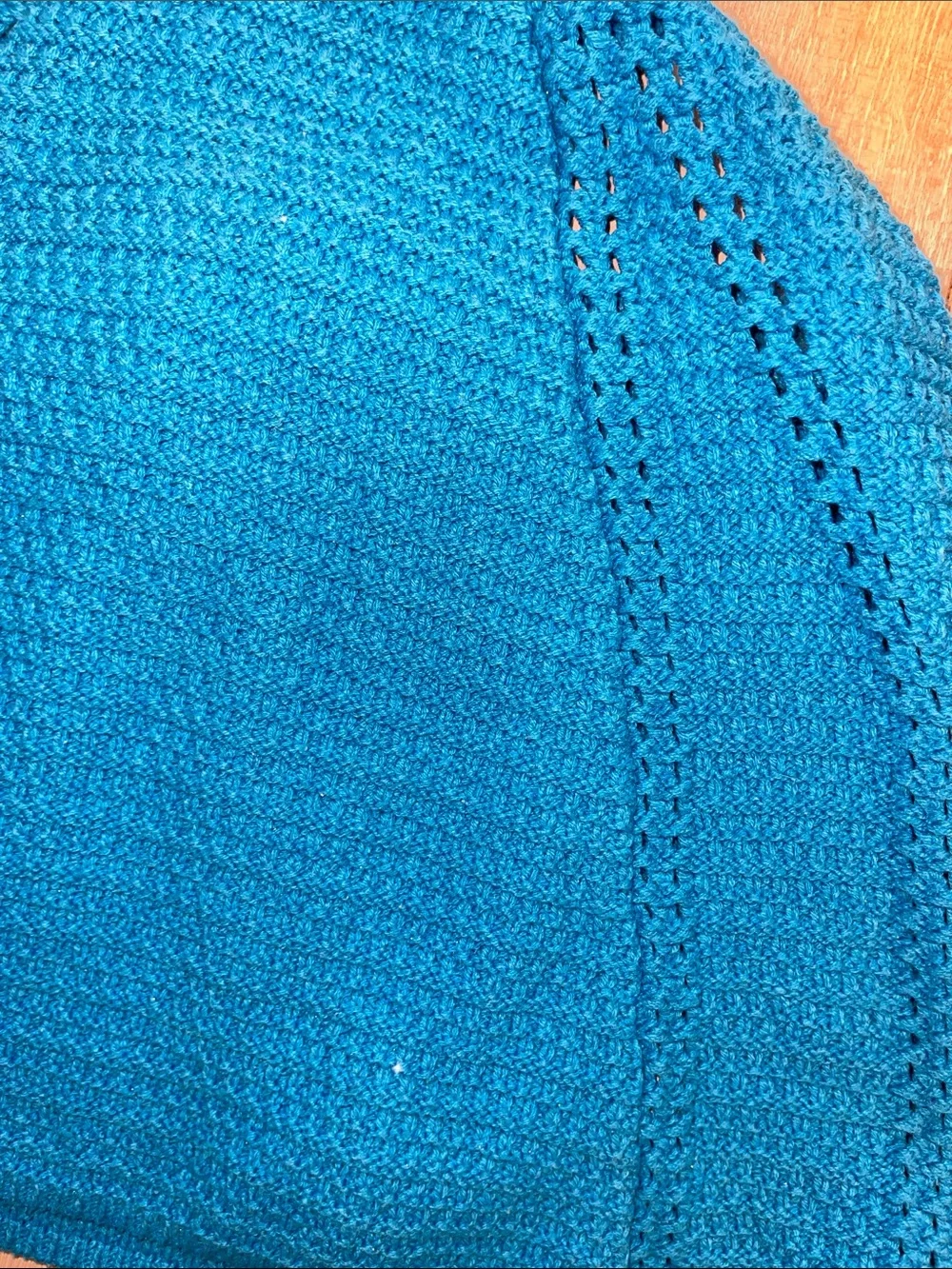 Blue crochet mini dress with size cutout detail size XS never worn!